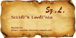 Szilák Lavínia névjegykártya